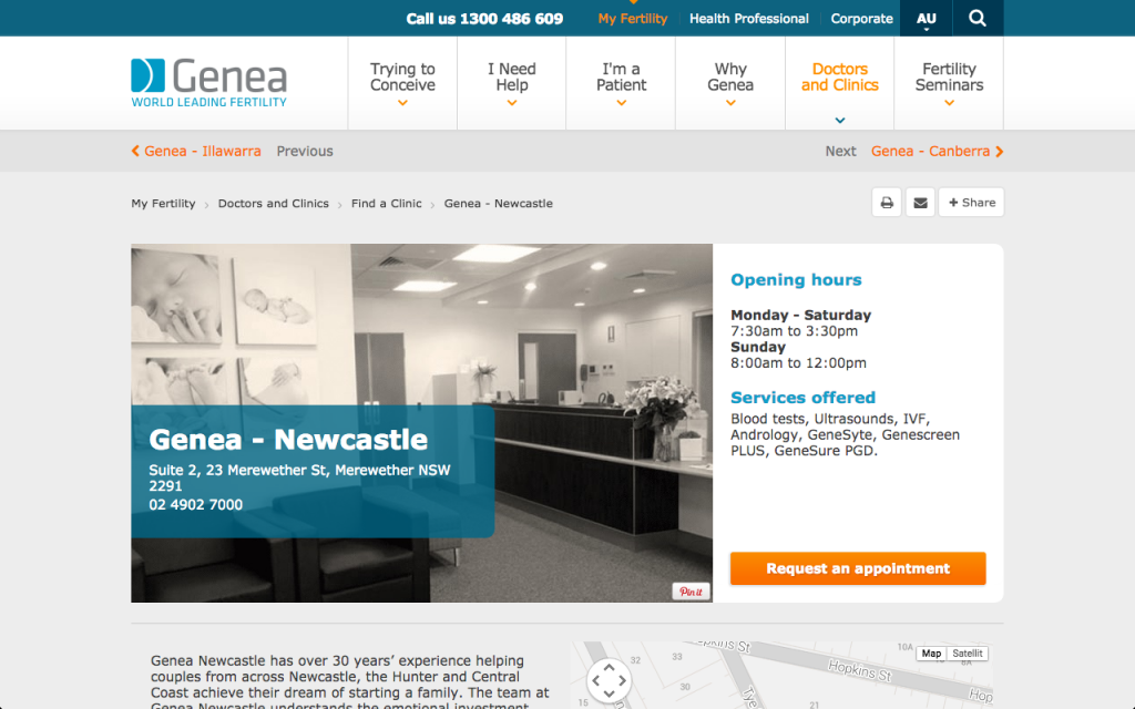 Genea Fertility, Newcastle, NSW, New South Wales, Australia, fertility clinic