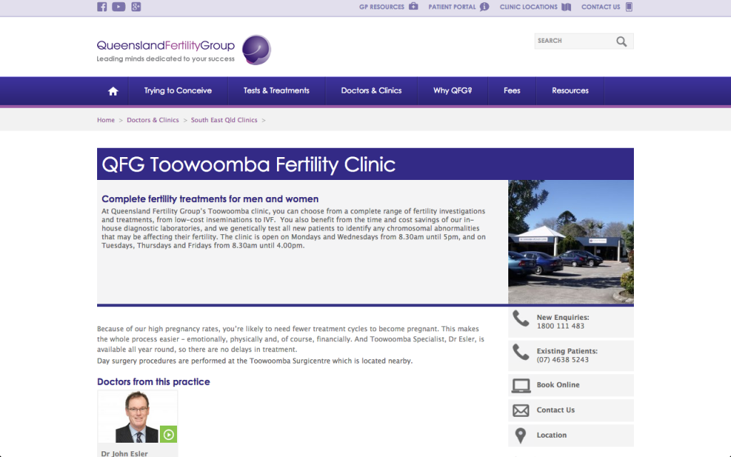 QFG Fertility Clinic, Toowoomba, QLD, Queensland, Australia, fertility clinic, ivf,